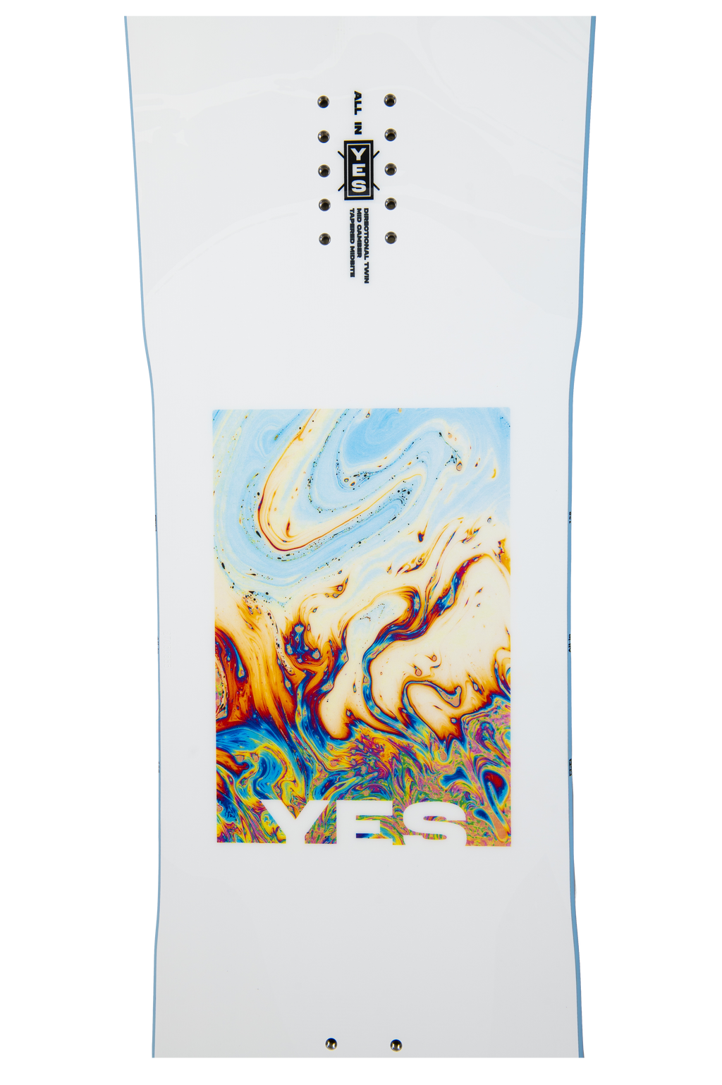 Steve's snow store Wollongong - Skateboard deck with abstract design and 'YES' branding on a white background