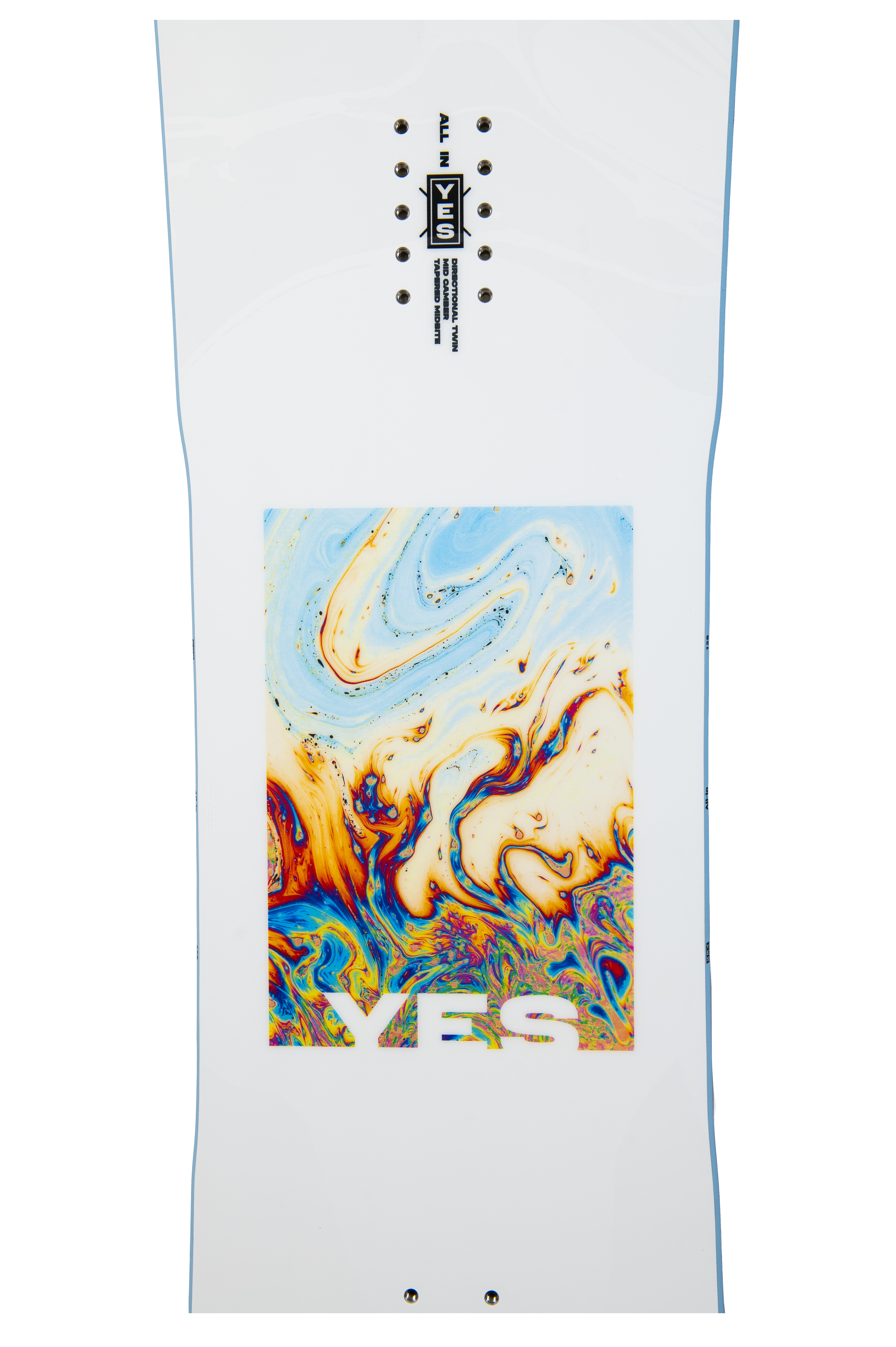 Steve's snow store Wollongong - Skateboard deck with abstract design and 'YES' branding on a white background