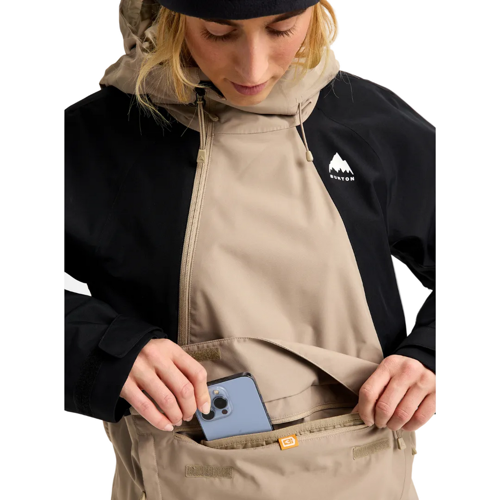 Burton Womens Reserve Relaxed Anorak Summit Taupe True Black steves snow store wollongong