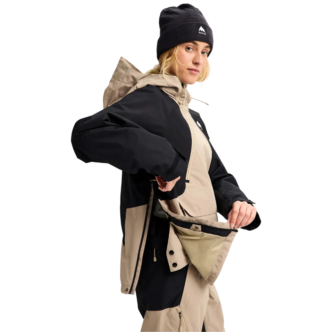 Burton Womens Reserve Relaxed Anorak Summit Taupe True Black steves snow store wollongong
