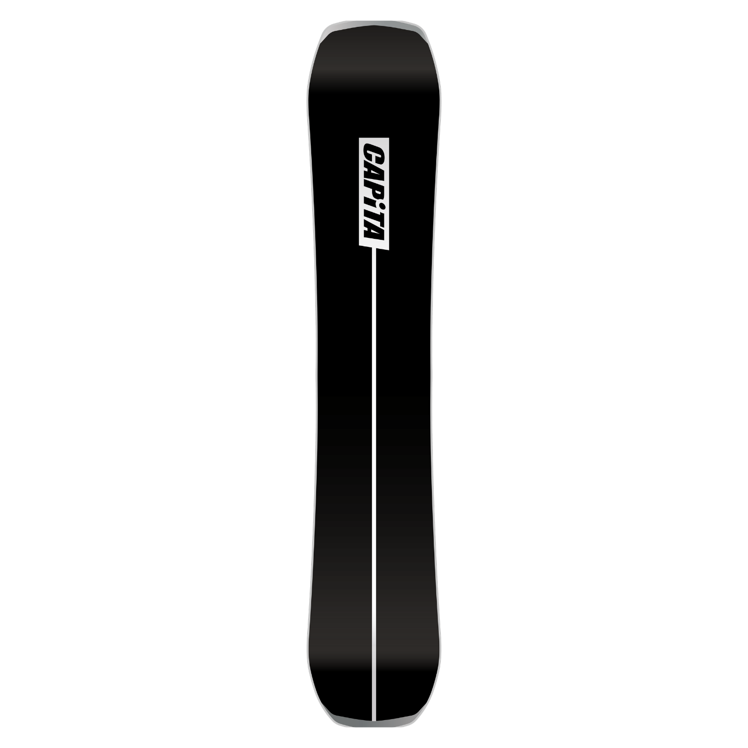 Steve's snow store Wollongong - Black snowboard with a white logo on a white background