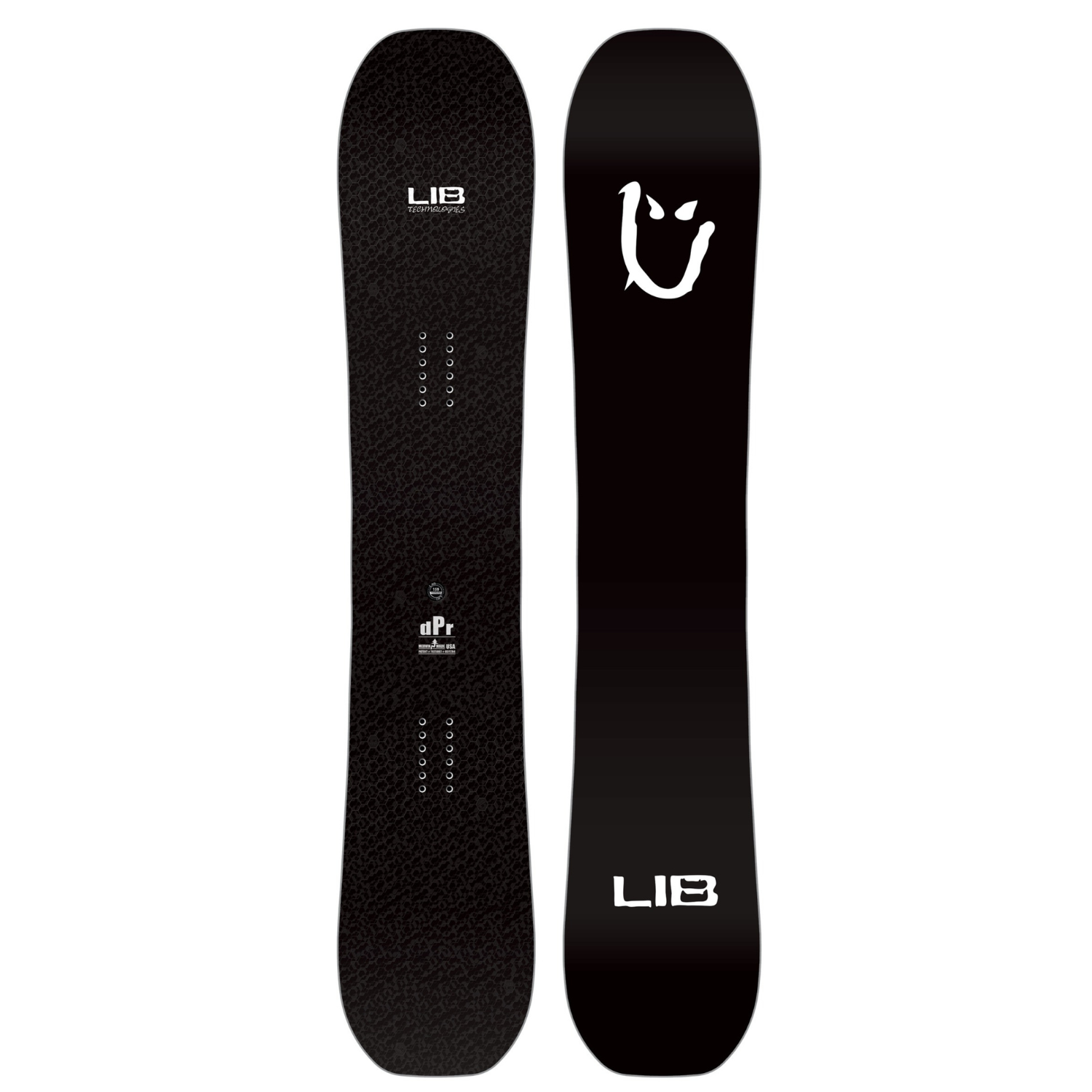 Steves snow store Wollongong - Black snowboard with LIB logo on a white background
