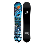 Steve's snow store Wollongong -Mayhem snowboard with colorful design on one side and black side with brand logo on a white background