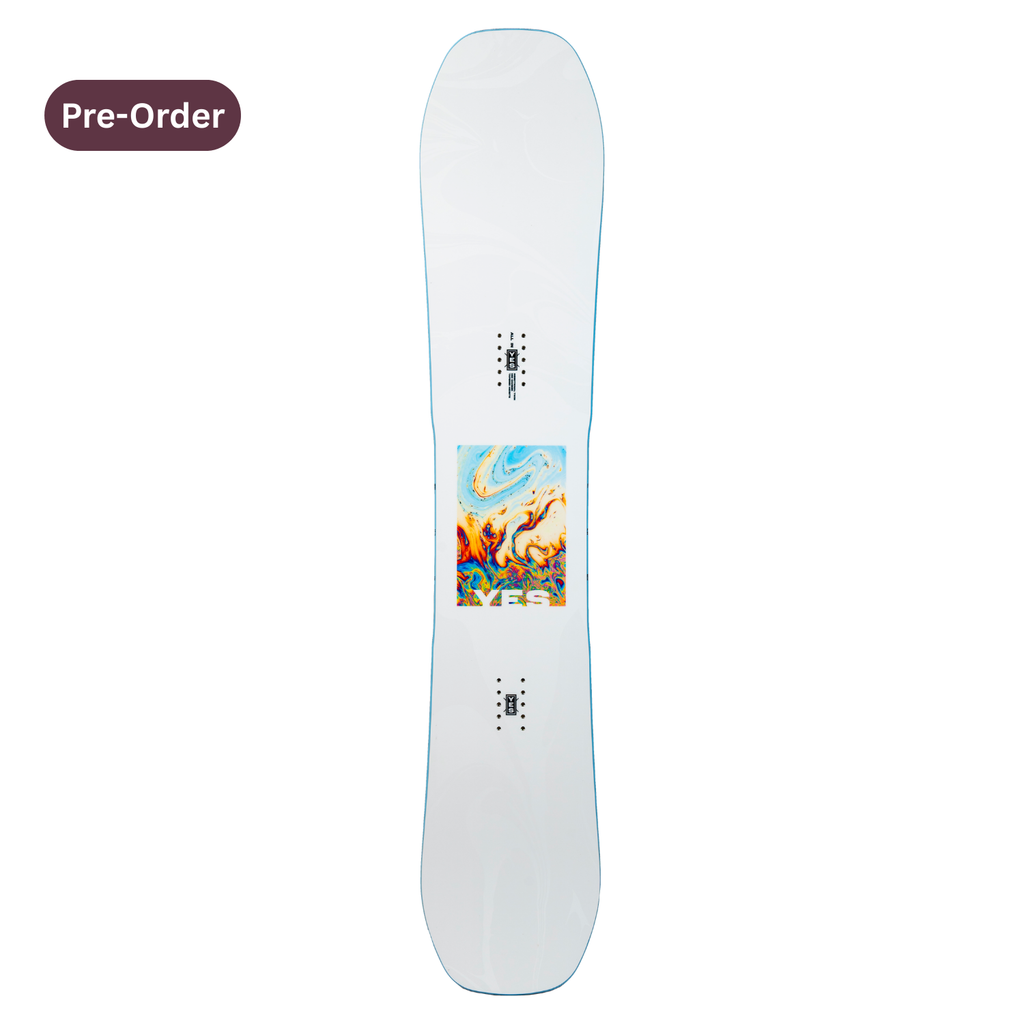 Steve's snow store Wollongong - White snowboard with colorful graphic on a white background
