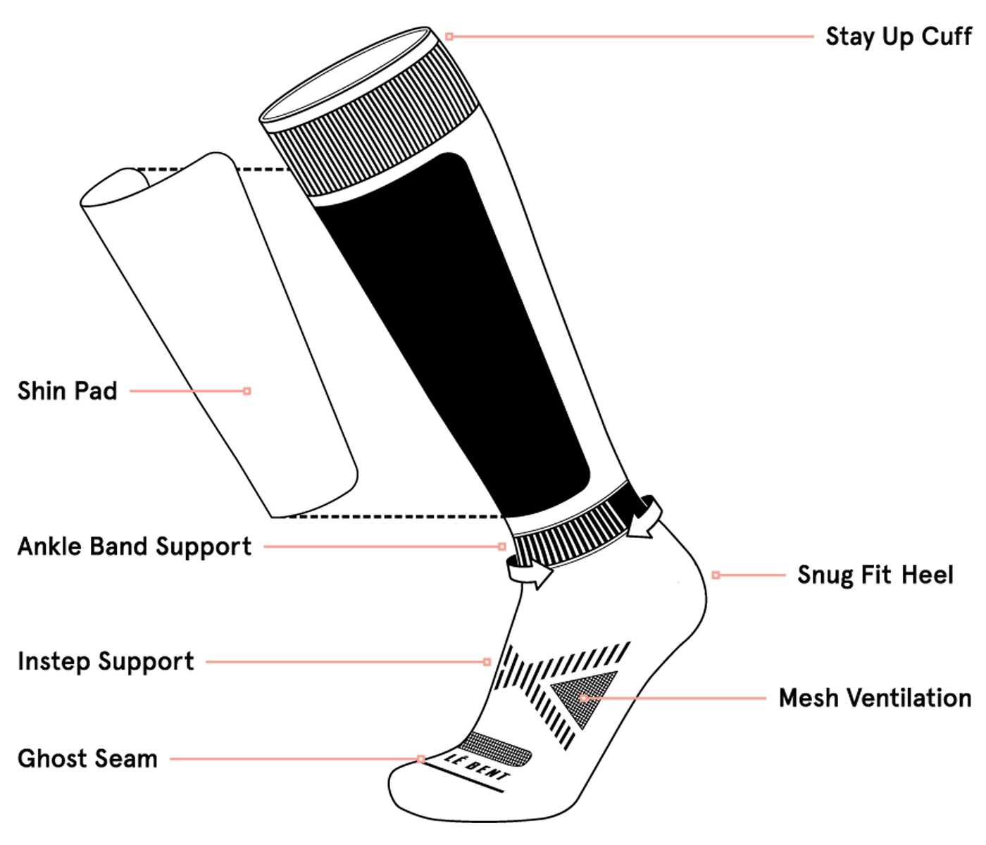 Le Bent Targeted Cushion Snow Sock