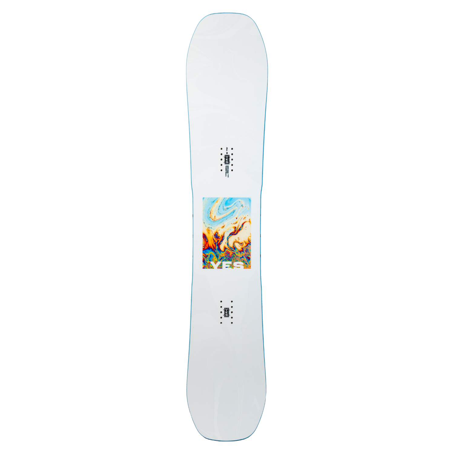 Steve's snow store Wollongong - White snowboard with colorful graphic on a white background
