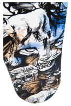 Steve's snow store Wollongong - close up of Yes PYL snowboard graphic including blue white and brown cat illustrations 