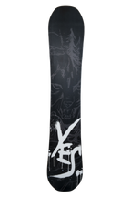 Steve's snow store Wollongong - Black snowboard with white graphics on a white background