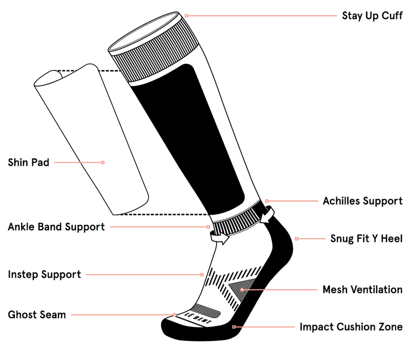 Le Bent Kids Monster Party Light Sock